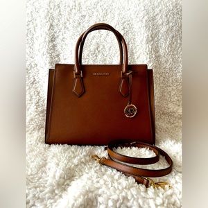 Michael Kors Large Brown Leather Satchel